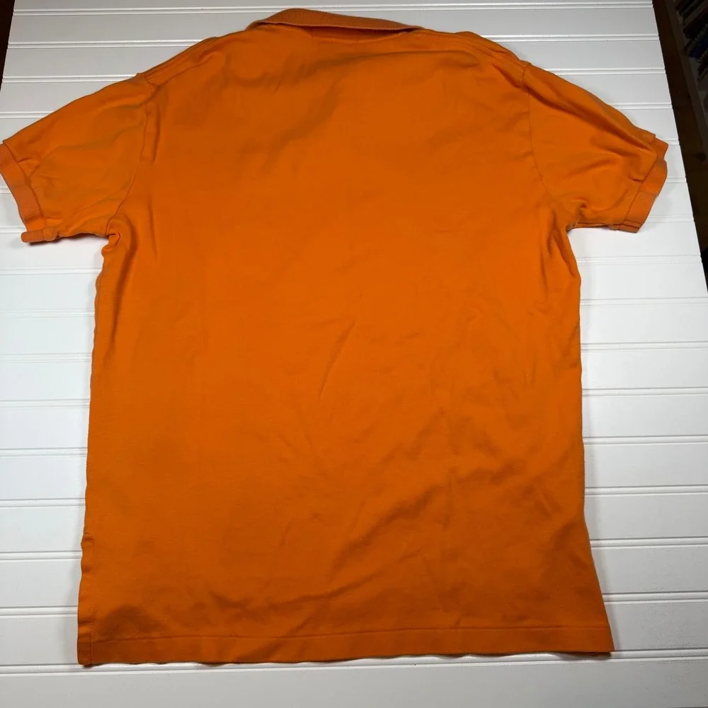 Polo Ralph Lauren Mens Orange Short Sleeve Cotton Polo Shirt Blue Pony Size M